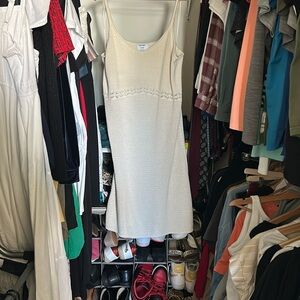 Cream Knit Midi Dress